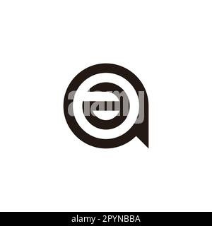 Letter a in message, circle geometric symbol simple logo vector Stock Vector
