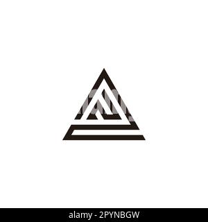Letter N in 2, triangle geometric symbol simple logo vector Stock Vector