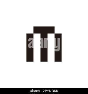 Letter T and m square, unique geometric symbol simple logo vector Stock Vector