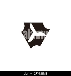 Three pen, geometric symbol simple logo vector Stock Vector