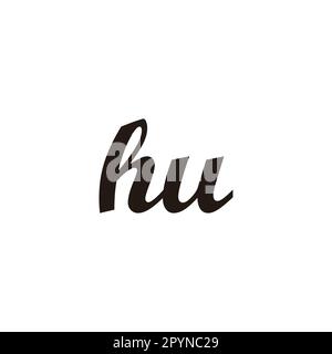 Letter hu connect geometric symbol simple logo vector Stock Vector