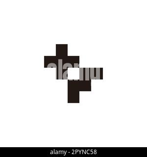 Letter M plus, square geometric symbol simple logo vector Stock Vector