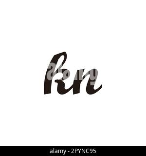Letter kn connect geometric symbol simple logo vector Stock Vector
