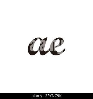 Letter ae connect geometric symbol simple logo vector Stock Vector