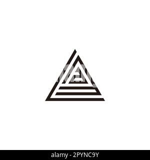 Letter L, a and number 3 triangle geometric symbol simple logo vector Stock Vector