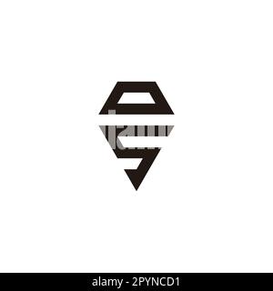 Letter o and S diamond geometric symbol simple logo vector Stock Vector