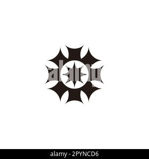 Sun, unique geometric symbol simple logo vector Stock Vector