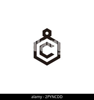 Letter C in 8, hexagon geometric symbol simple logo vector Stock Vector