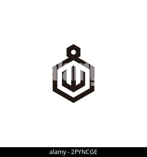 Letter w in 8, hexagon geometric symbol simple logo vector Stock Vector