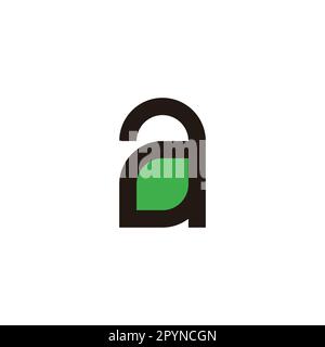 Letter a leaf, outline geometric symbol simple logo vector Stock Vector