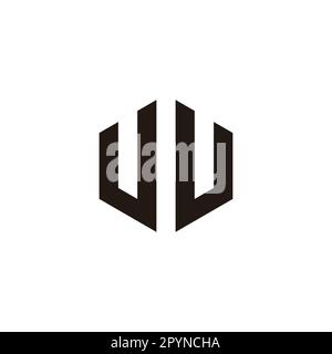 Letters u, hexagon line geometric symbol simple logo vector Stock Vector