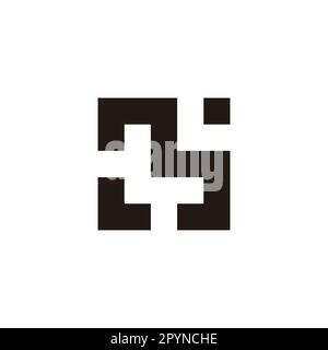 Letter L and M square, dot geometric symbol simple logo vector Stock Vector