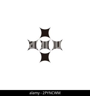 Plus, shine geometric symbol simple logo vector Stock Vector