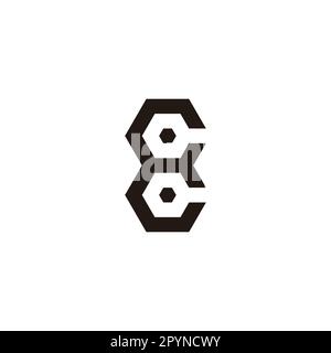 Letter E number 8 hexagon geometric symbol simple logo vector Stock Vector