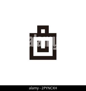Letter U in 8, square geometric symbol simple logo vector Stock Vector