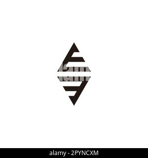 Letter E number 3 gem geometric symbol simple logo vector Stock Vector