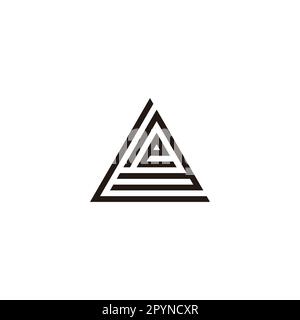 Letter L, e and number 3 triangle geometric symbol simple logo vector Stock Vector