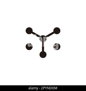 Letter Y heart, molecules geometric symbol simple logo vector Stock Vector