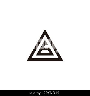 Number 6 in letter O, triangle geometric symbol simple logo vector Stock Vector