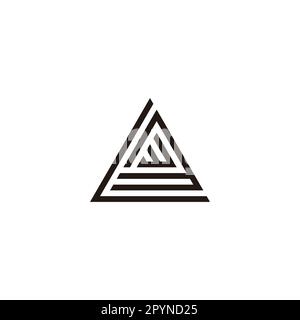 Letter L, W and number 3 triangle geometric symbol simple logo vector Stock Vector