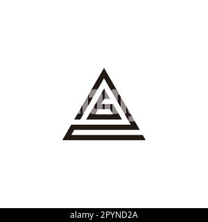 Number 6 in 2, triangle geometric symbol simple logo vector Stock Vector