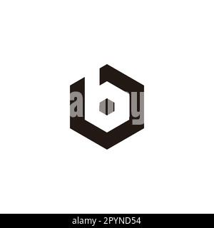 Letter b hexagon geometric symbol simple logo vector Stock Vector