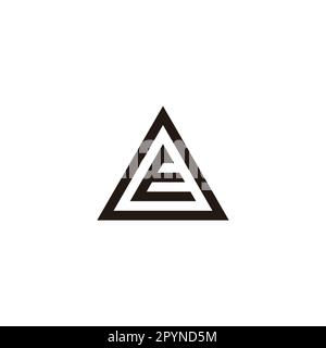Letter E in O, triangle geometric symbol simple logo vector Stock Vector