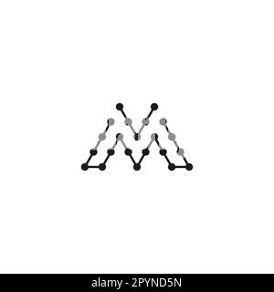 Letter W and v, shaped M molecules geometric symbol simple logo vector Stock Vector