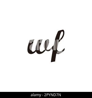 Letter wf connect geometric symbol simple logo vector Stock Vector