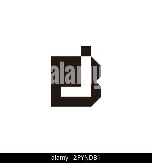 Letter j and B combination geometric symbol simple logo vector Stock Vector