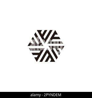 Triangle letters M, hexagon geometric symbol simple logo vector Stock Vector