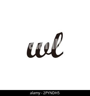 Letter wL connect geometric symbol simple logo vector Stock Vector