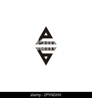 Letter e number 6 gem geometric symbol simple logo vector Stock Vector