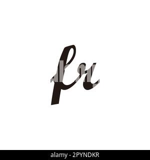 Letter fr connect geometric symbol simple logo vector Stock Vector