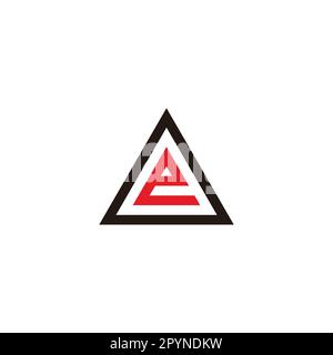 Letter e in O, triangle geometric symbol simple logo vector Stock Vector