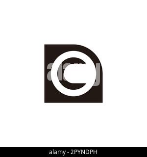 Letter c in file, circle geometric symbol simple logo vector Stock Vector