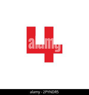Number 4 square unique geometric symbol simple logo vector Stock Vector