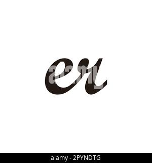 Letter er connect geometric symbol simple logo vector Stock Vector