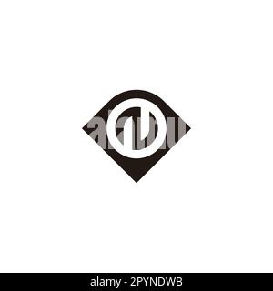 Letter N in diamond, circle geometric symbol simple logo vector Stock Vector