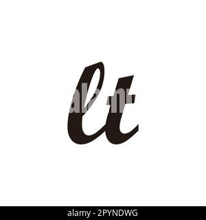 Letter Lt connect geometric symbol simple logo vector Stock Vector