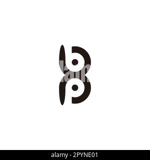 Letter H or B outline geometric symbol simple logo vector Stock Vector