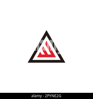 Letter w in O, triangle geometric symbol simple logo vector Stock Vector