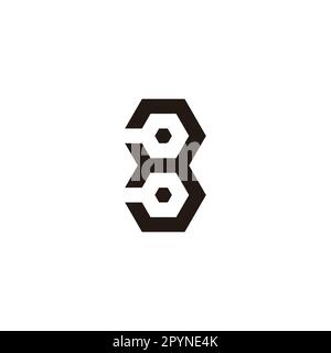 Number 3 hexagons geometric symbol simple logo vector Stock Vector