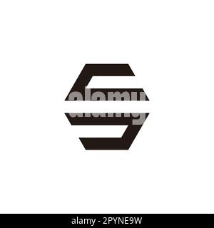 Letter s double, hexagon geometric symbol simple logo vector Stock Vector