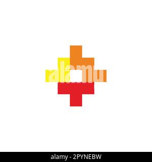 Letter J, w and T target, square geometric symbol simple logo vector Stock Vector