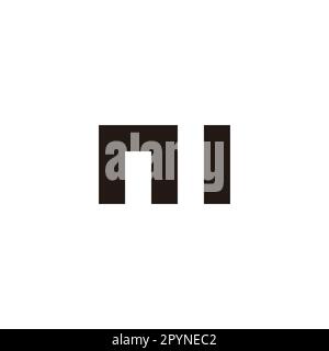 Letter n and m stripe geometric symbol simple logo vector Stock Vector