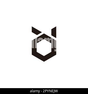 Letter dd hexagon geometric symbol simple logo vector Stock Vector