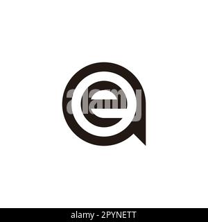 Letter e in message, circle geometric symbol simple logo vector Stock Vector