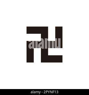 Letter Z and N, square round geometric symbol simple logo vector Stock Vector