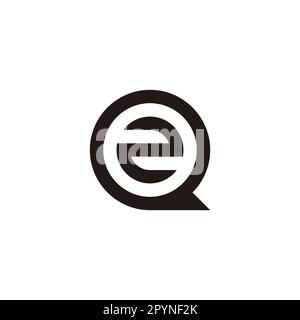 Number 2 in Q, circle geometric symbol simple logo vector Stock Vector